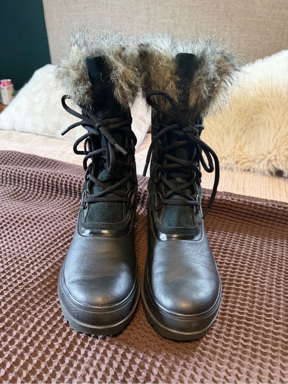 Sorel “Joan of Arc Next” Lace-Up Faux Fur Winter Waterproof Boots, Sz 8.5 - Picture 6 of 10